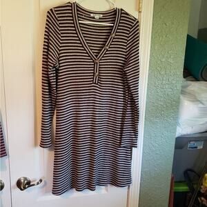 New, american Eagle ribbed, striped, mini, sweater dress size L‎